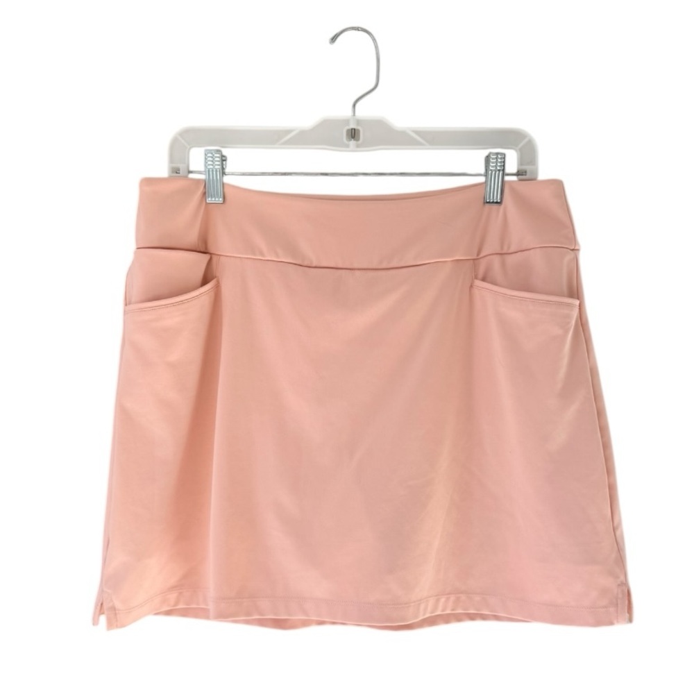 Adidas Performance Athletic Tennis 16” Skort Skirt Size Large Pockets Golf Peach